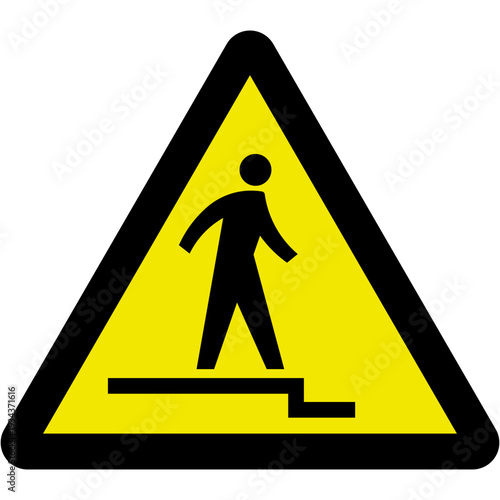 Caution Step Down Sign