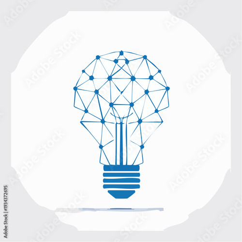 Abstract light bulb graphic representing innovation, ideas, and connectivity on a white background