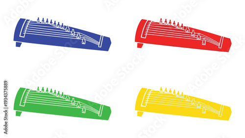 Set of four colorful plastic hair combs with teeth designed for detangling.