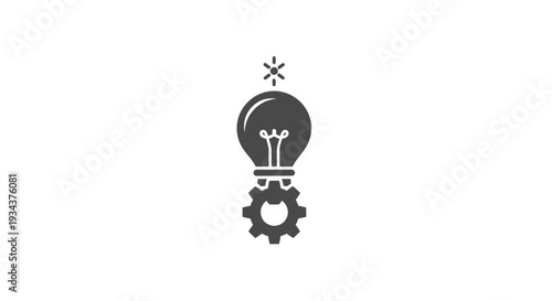 Lightbulb with Gear Icon - Innovation and Engineering Concept