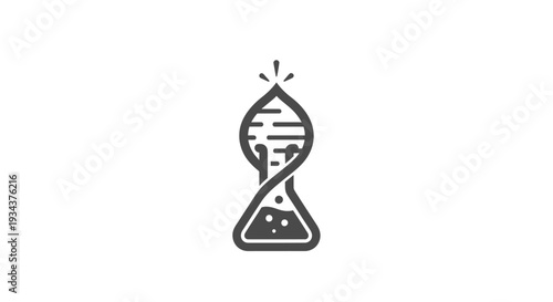 DNA Helix in Laboratory Flask, Science & Technology Concept