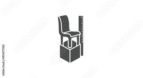 Chair on Cube with Ruler - Measuring Furniture Height