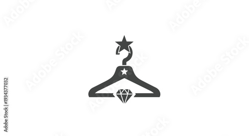 Fashion Stylist Icon: Hanger with Diamond and Star
