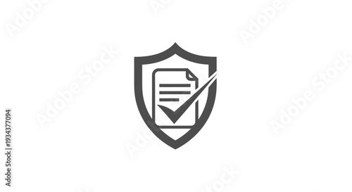 Security Shield with Document and Checkmark Icon