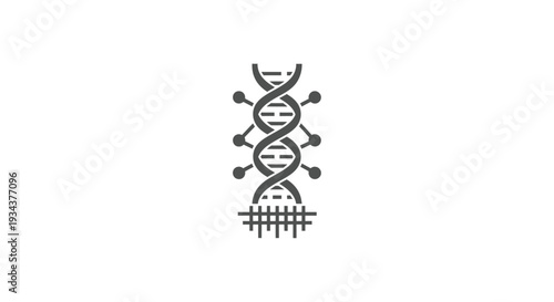 DNA helix icon with nodes and base pairs graphic