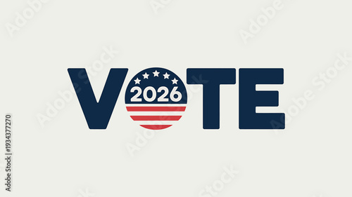 American voting 2026 election campaign symbol with stars and stripes
