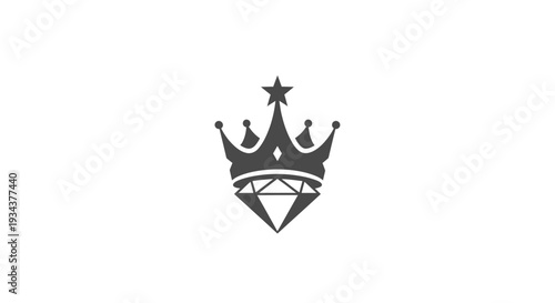 Diamond Crown Icon Vector