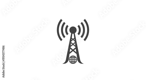 Radio Tower Broadcasting Global Signal