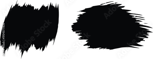 Black brush strokes on white background