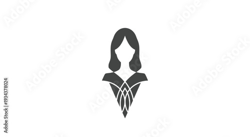 Stylized Woman Silhouette Icon - Minimalist Design