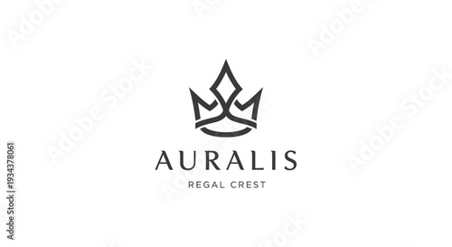 Auralis Regal Crest Logo - Minimalist Crown Icon with Elegant Typography
