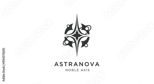 Astranova Noble Axis Logo - Abstract Geometric Starburst Symbol