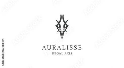 Elegant abstract logo design with text 'AURALISSE REGAL AXIS' on white background