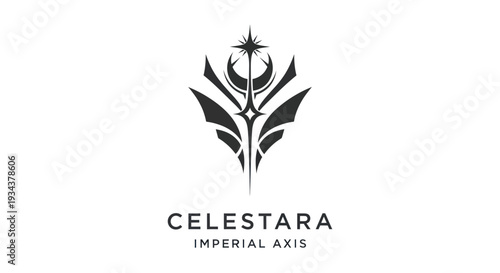 Celestara Imperial Axis Emblem - Futuristic Sci-Fi Logo Design