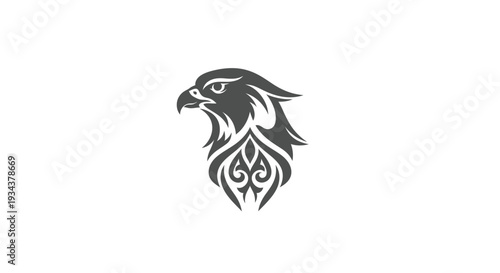 Tribal Eagle Head Silhouette, Majestic Bird of Prey Logo Design