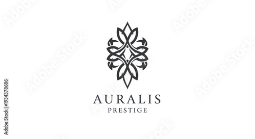 Elegant Auralis Prestige Logo with Abstract Floral Design