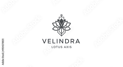 Modern Lotus Flower Logo - Geometric Design, Minimalist, Zen, Spa, Wellness