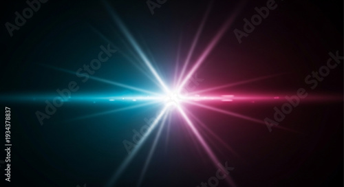 Bright Starburst Light Effect with Blue and Pink Hues.