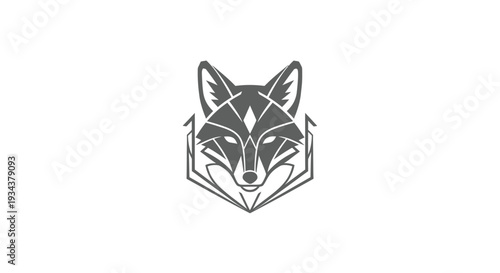 Geometric Fox Head Logo Icon Graphic Design