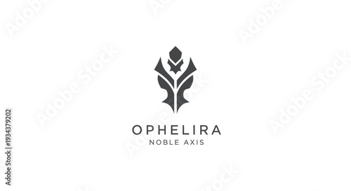 Abstract geometric logo design, Ophelira Noble Axis symbol, modern and minimalist branding