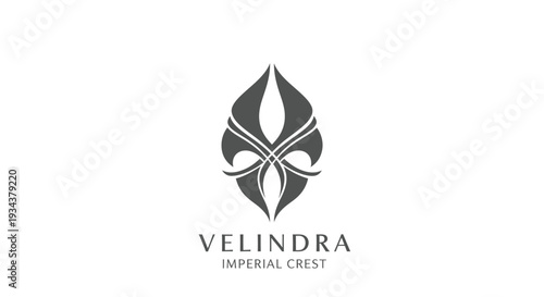 Elegant abstract emblem logo design, sophisticated crest with floral elements and text