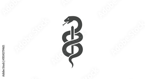 Medical Snake Symbol - Caduceus Icon Illustration