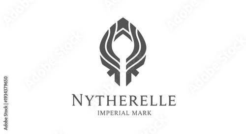 Modern Abstract Logo Design, Stylized Leaf Symbol with Text