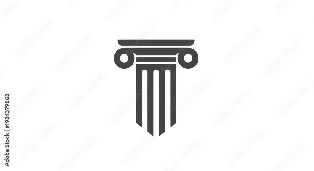 Naklejka premium Ionic Column Icon. Ancient Greek Architecture Symbol. Vector.