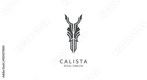 Elegant Regal Emblem Logo with Calista Text - Abstract Geometric Design