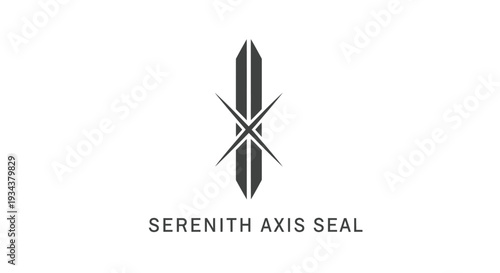 Modern Geometric Logo Design: Serenity Axis Seal Emblem