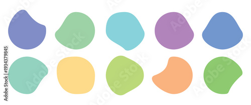 Abstract Liquid Vector Elements - abstract shapes, organic forms, colorful blobs, fluid shapes, modern background. Random deformed abstract figures, wavy spots or fluid amorphous.