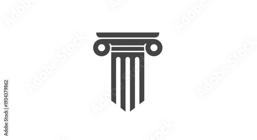Ionic Column Icon. Ancient Greek Architecture Symbol. Vector.