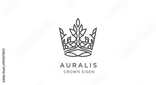 Elegant Crown Logo Design with Auralis Text - Minimalist Royal Emblem