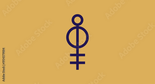 Abstract Figure Symbol on Ochre Background