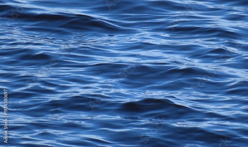 Bright blue water surface with soft waves as a background