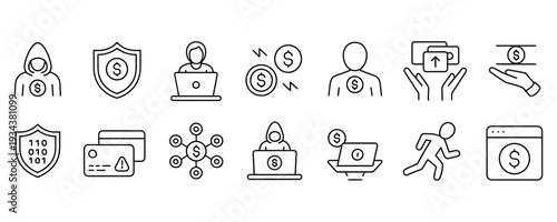 Professional black news icons for media and journalism projects