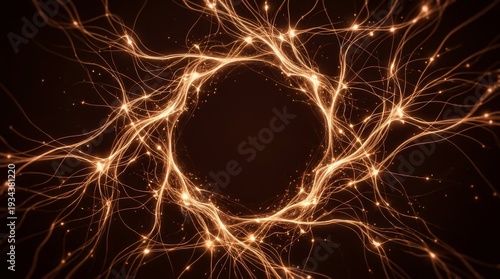 Wallpaper Mural Glowing golden light trails forming a circular pattern. Torontodigital.ca