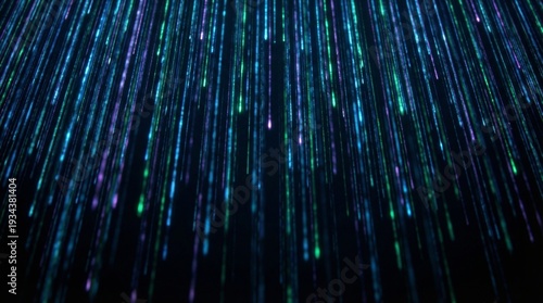 Wallpaper Mural Abstract futuristic digital rain with vibrant blue and green streaks. Torontodigital.ca