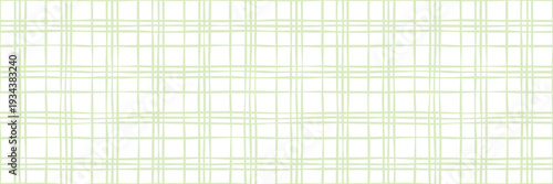 Pastel light green wavy plaid hand drawn modern spring checked seamless pattern vector banner background