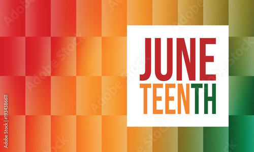 Juneteenth Independence Day. Freedom or Emancipation day. Annual american holiday, celebrated in June 19. African-American history and heritage. Poster, greeting card, banner and background. Vector