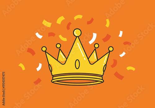 Golden Crown with Confetti Celebration.
