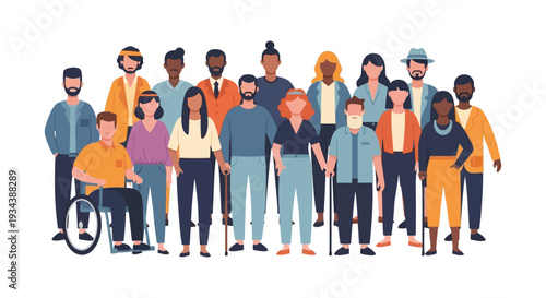 Diverse and Inclusive Community Group: Multigenerational People Standing Together for Unity and Equality