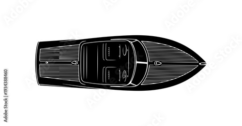 Top view of a speedboat