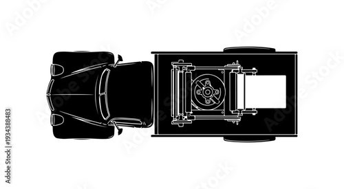 Top-Down View of a Tow Truck