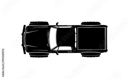 Top view of a pickup truck