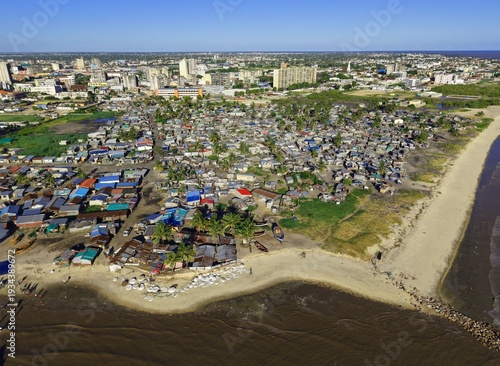 Aerial of Beira city, Mozambique