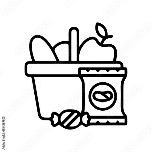 Groceries shopping basket icon