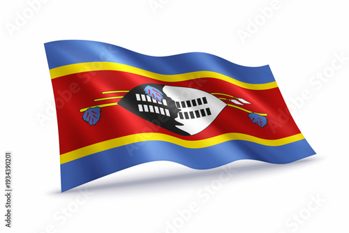 Free Download Eswatini Waving Flag Isolated on White - GFXLoad