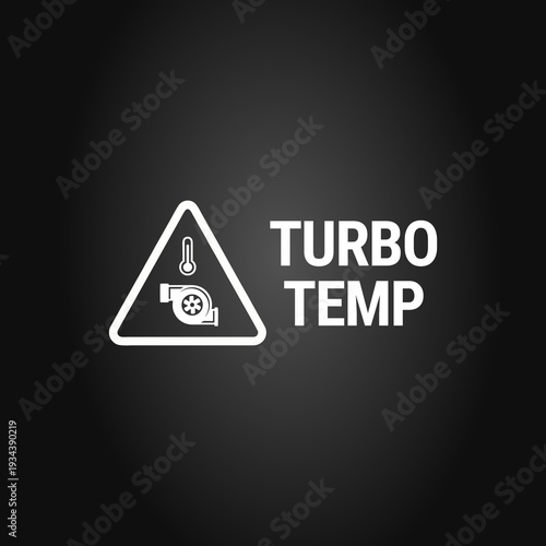 White Turbo Temp icon and text on a dark background