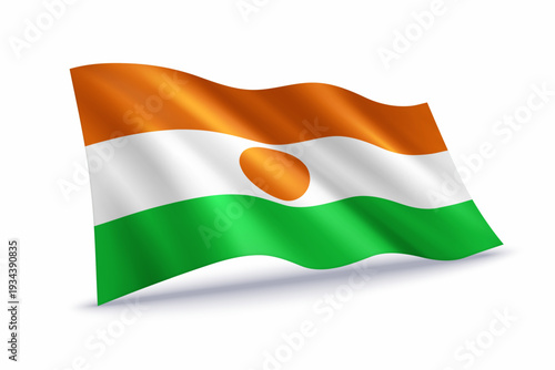 Free Download Niger Waving Flag Isolated on White - GFXLoad